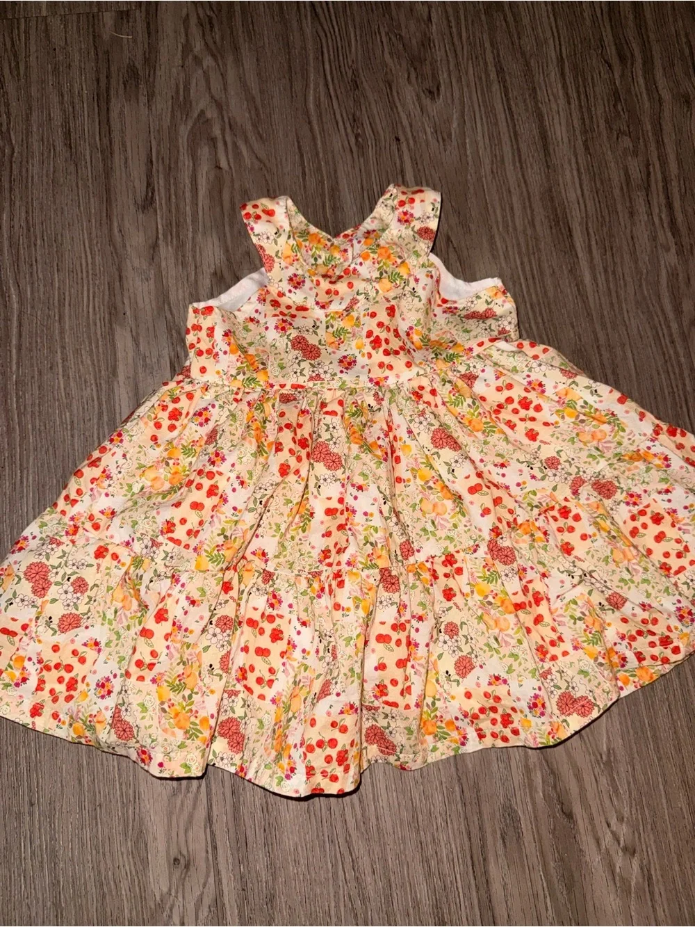 Carter's Cream Floral Dress with Red & Yellow Flowers